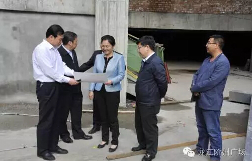 市長陳青，副市長王月成陪同省電力投資集團(tuán)公司總經(jīng)理李輝一行深入階州廣場視察