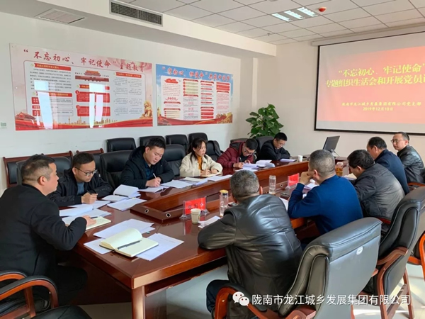 市龍江集團黨支部召開“不忘初心、牢記使命”專題組織生活會和民主評議黨員會議